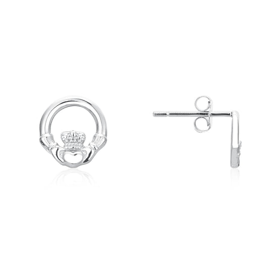 Argento Silver Mini Claddagh Studs