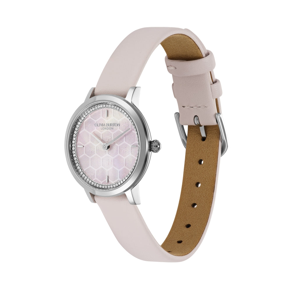 Olivia Burton Rose Honeycomb Pink Pearlescent Watch