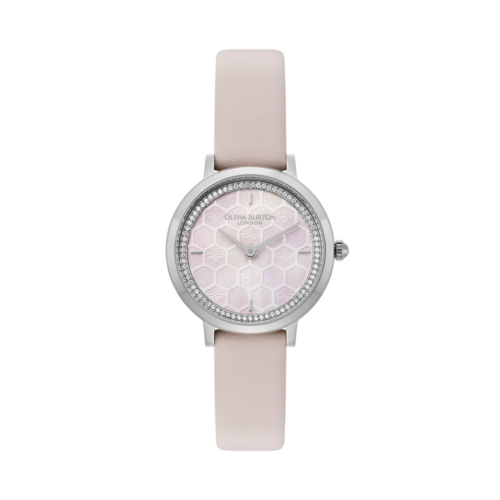 Olivia Burton Rose Honeycomb Pink Pearlescent Watch