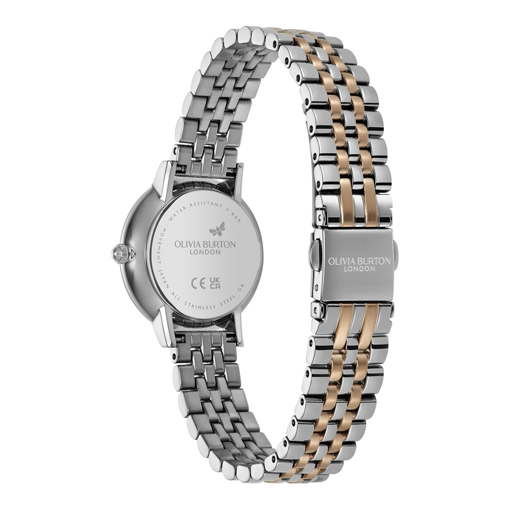 Olivia Burton Rose Gold Honeycomb Grey Dial Watch