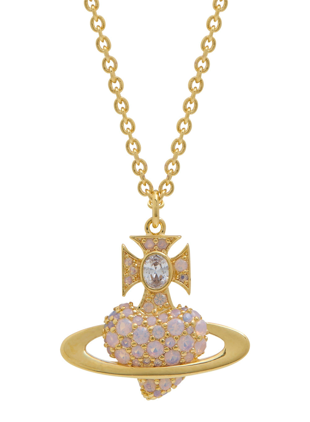 Vivienne Westwood Gold Agnatha Lilac Bas Relief Statement Necklace