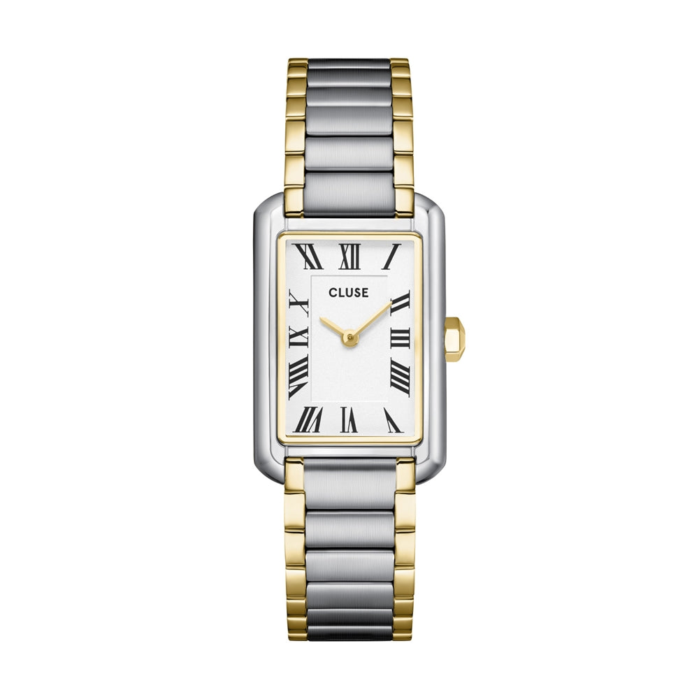 CLUSE Gold Mix Belissena Rectangle White Dial Watch