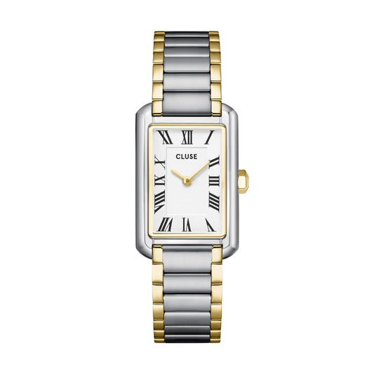 CLUSE Gold Mix Belissena Rectangle White Dial Watch