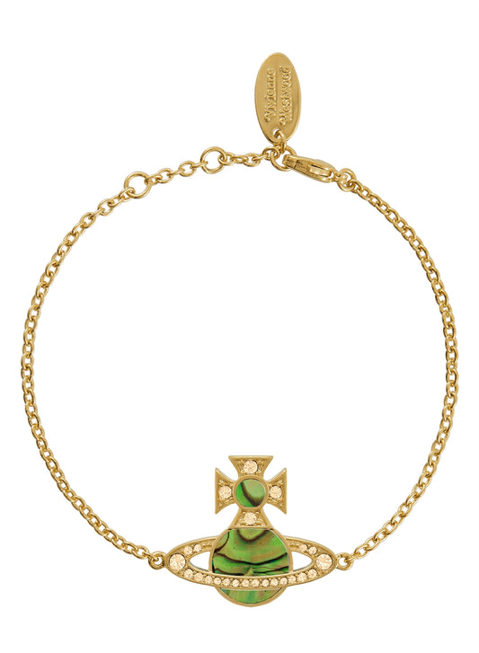 Vivienne Westwood Gold Rina Peridot Green Mother of Pearl Orb Bracelet
