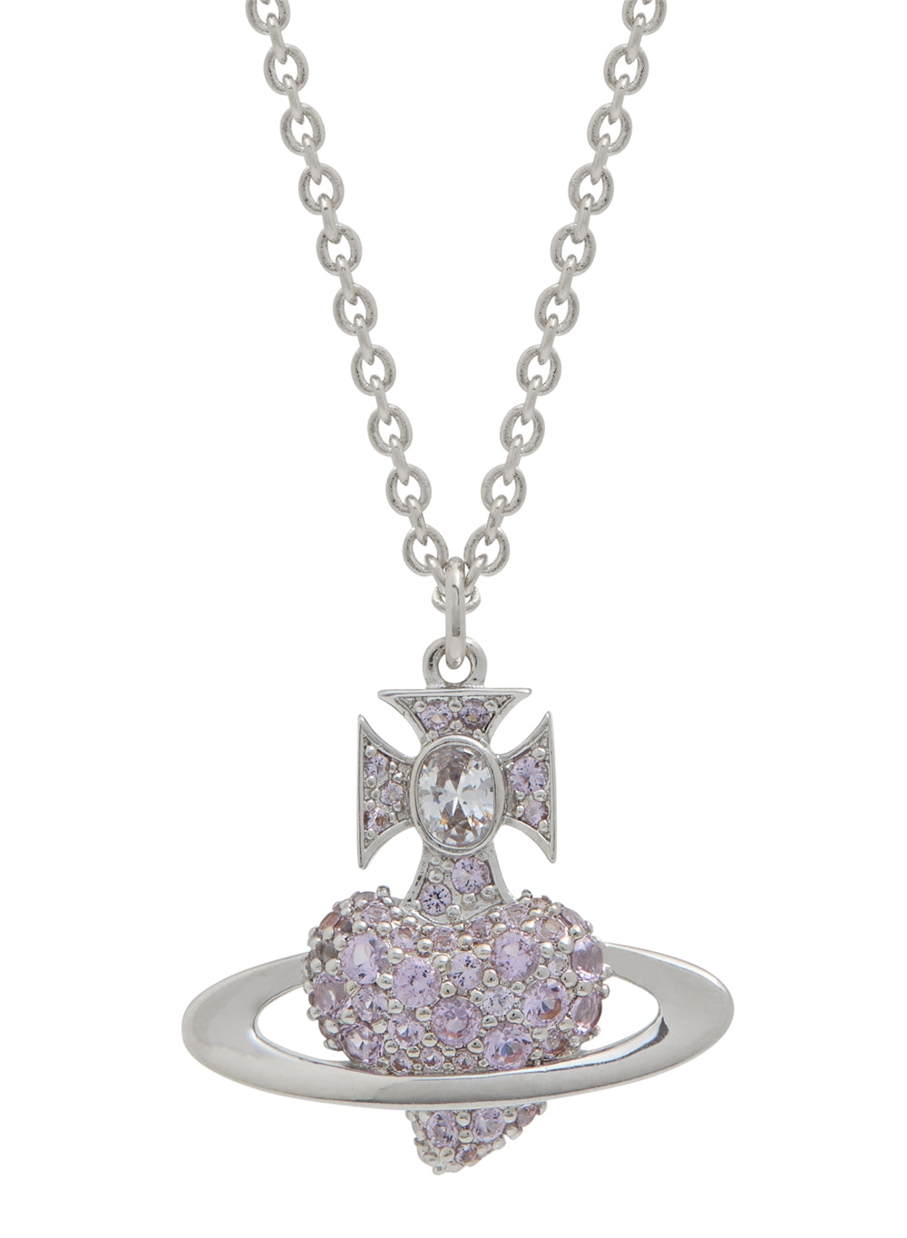 Vivienne Westwood Silver Agnatha Lilac Bas Relief Necklace