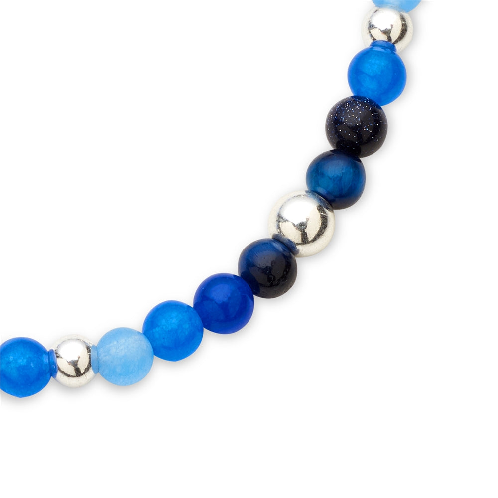 Karma Silver Blue Moons Charms Set of 2 Bracelets