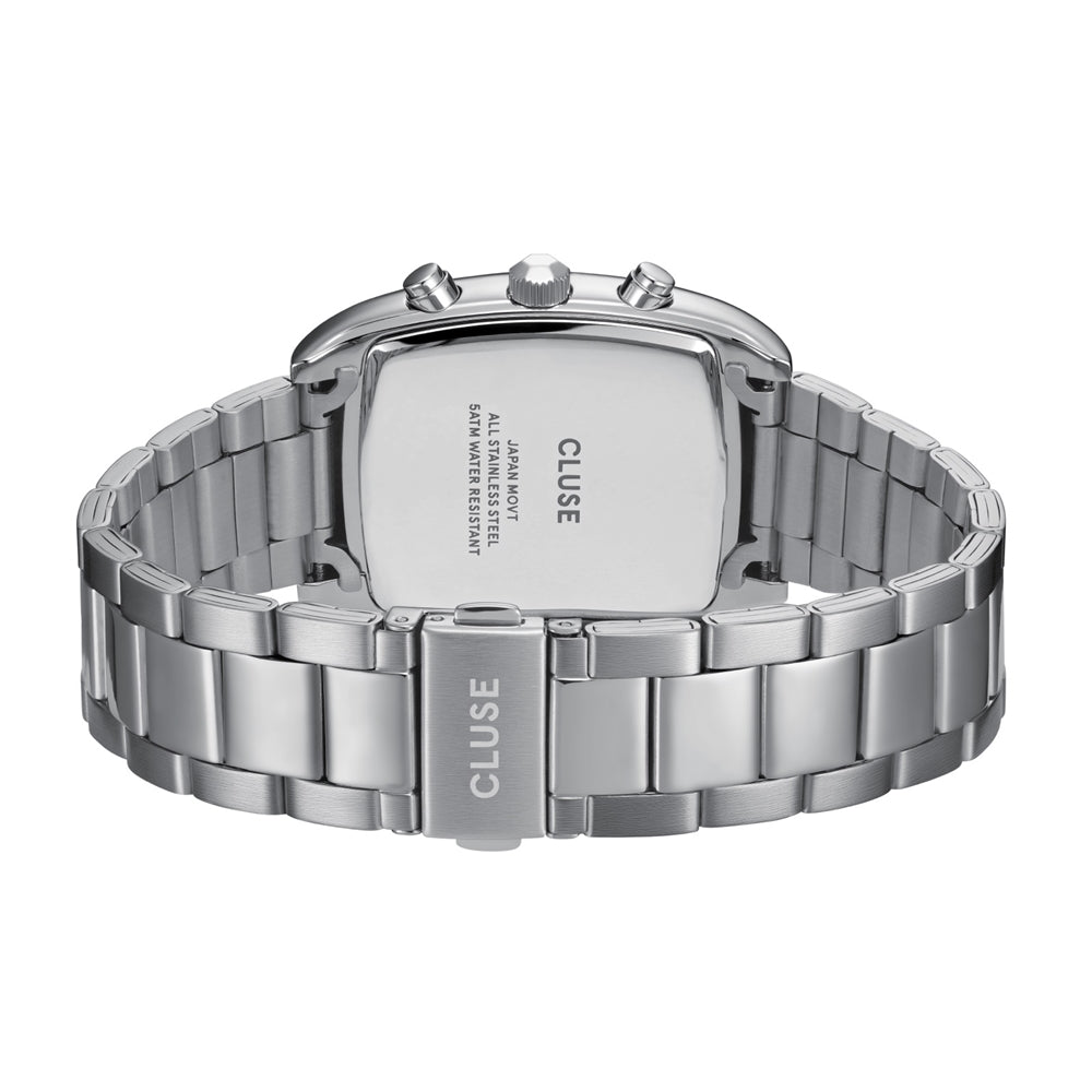 CLUSE Sil Quartaut Chronograph Silver + Blue Watch
