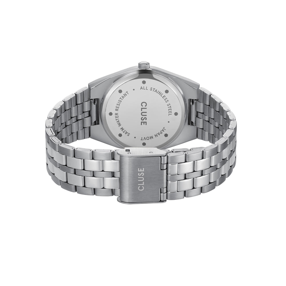 CLUSE Silver Retro 70 Light Blue Watch