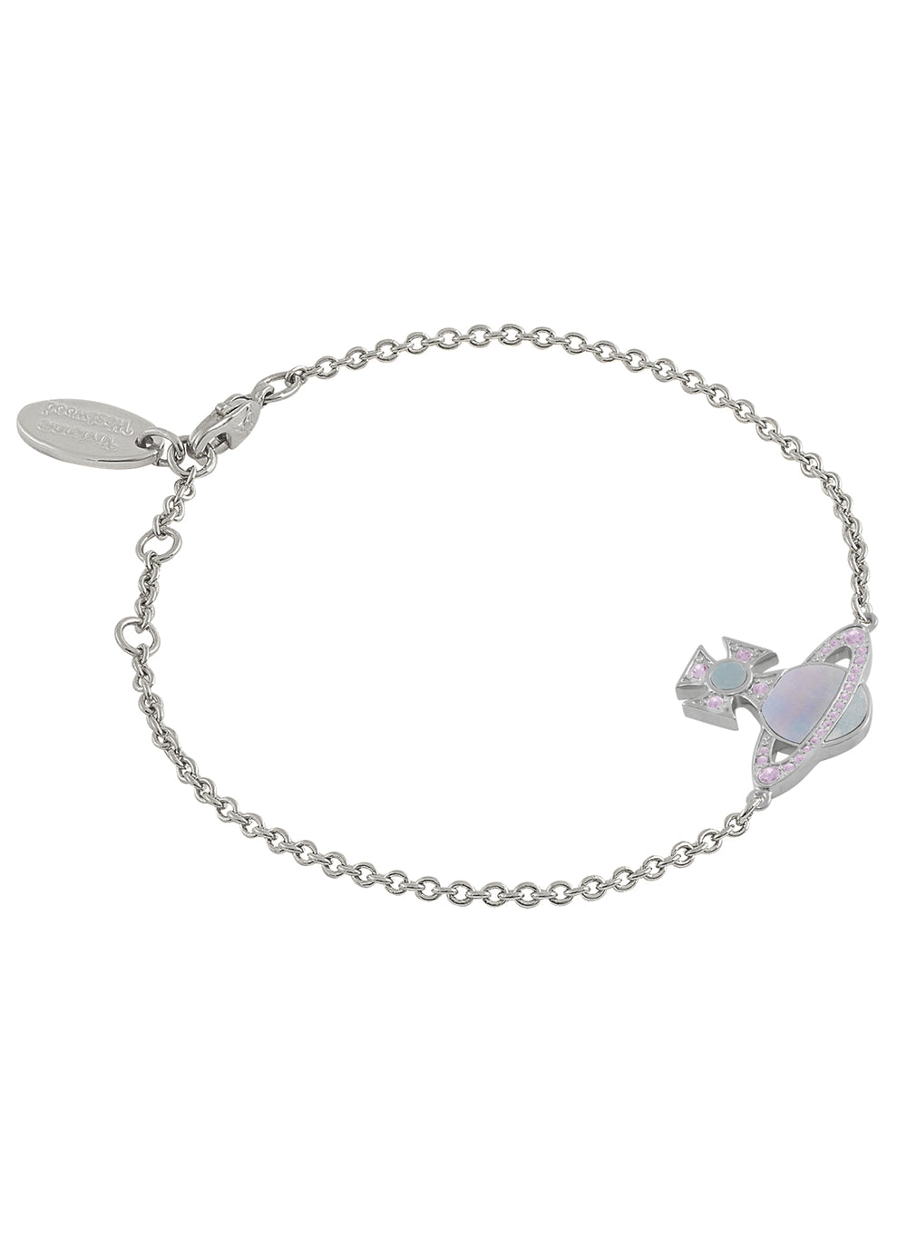 Vivienne Westwood Silver Rina Violet Aqua Orb Bracelet