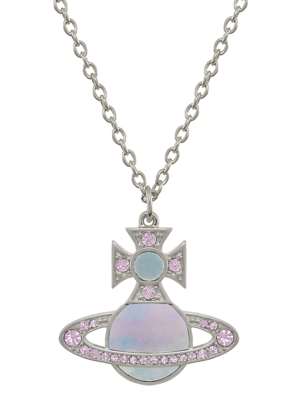Vivienne Westwood Silver Rina Violet Aqua Orb Necklace