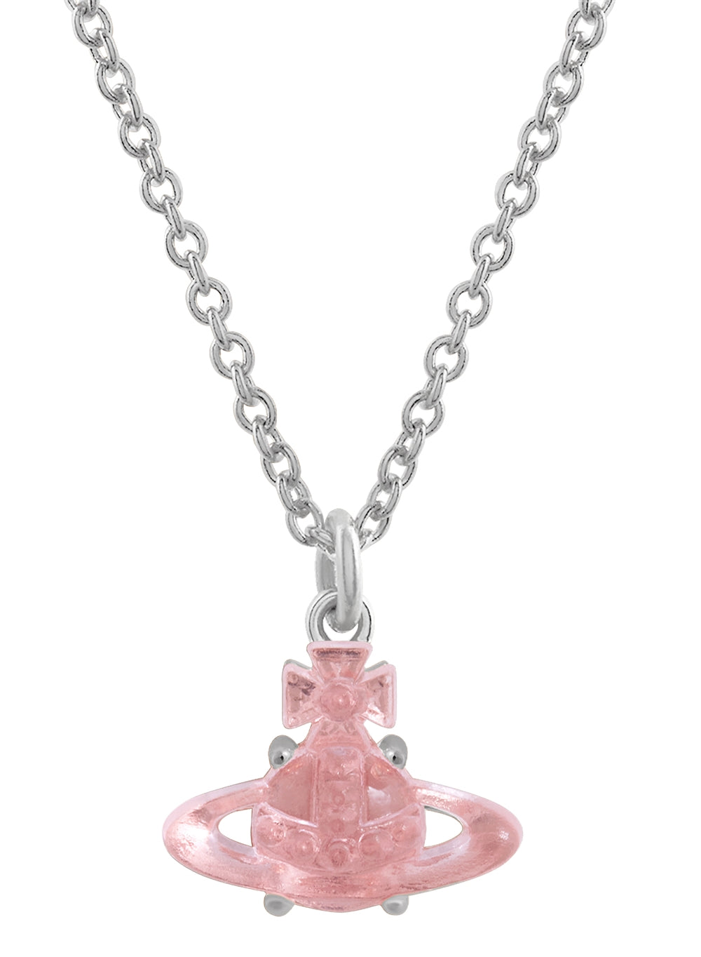 Vivienne Westwood Silver Tammy Pink Crystal Necklace