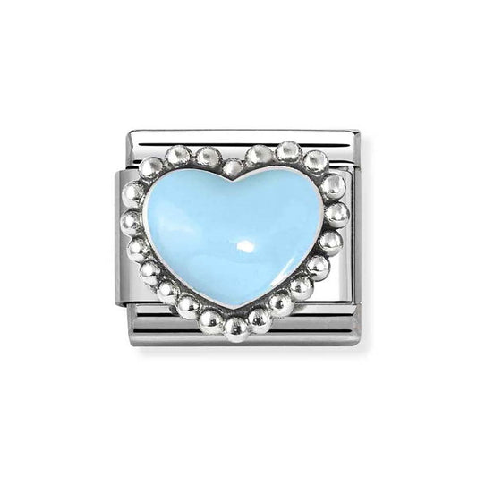 Nomination Blue Raised Heart Charm