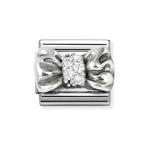 Nomination White Crystal Bow Charm