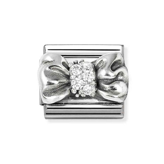 Nomination White Crystal Bow Charm