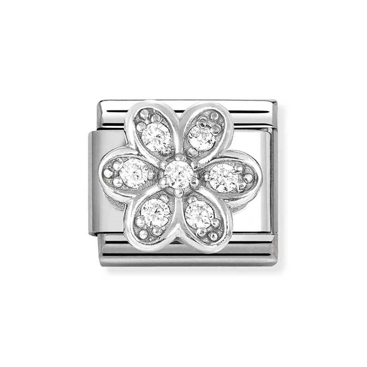 Nomination White Crystal 3D Daisy Charm