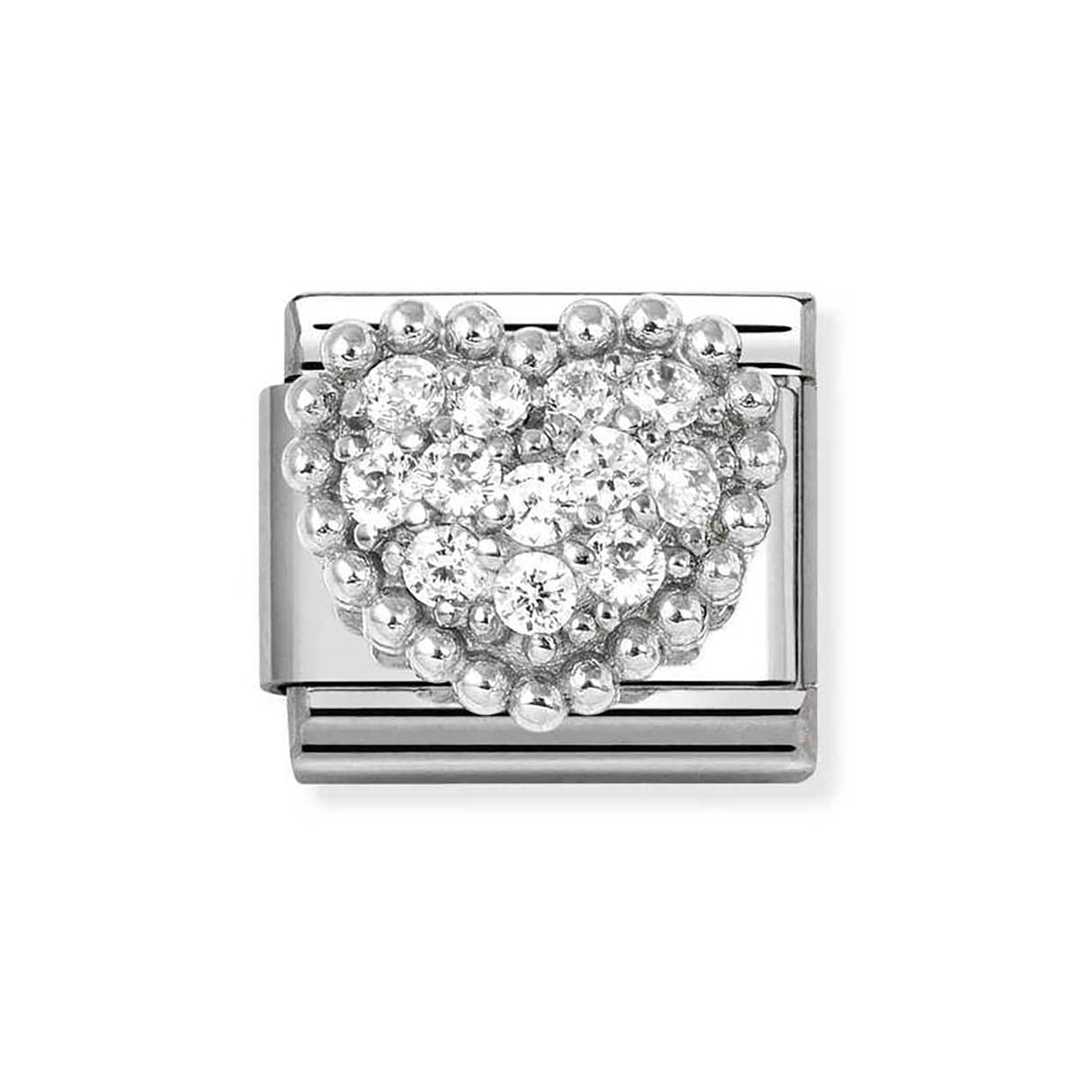 Nomination White Crystal Heart Charm