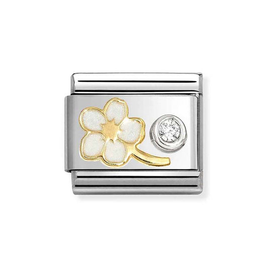 Nomination White Myosotis Crystal Charm