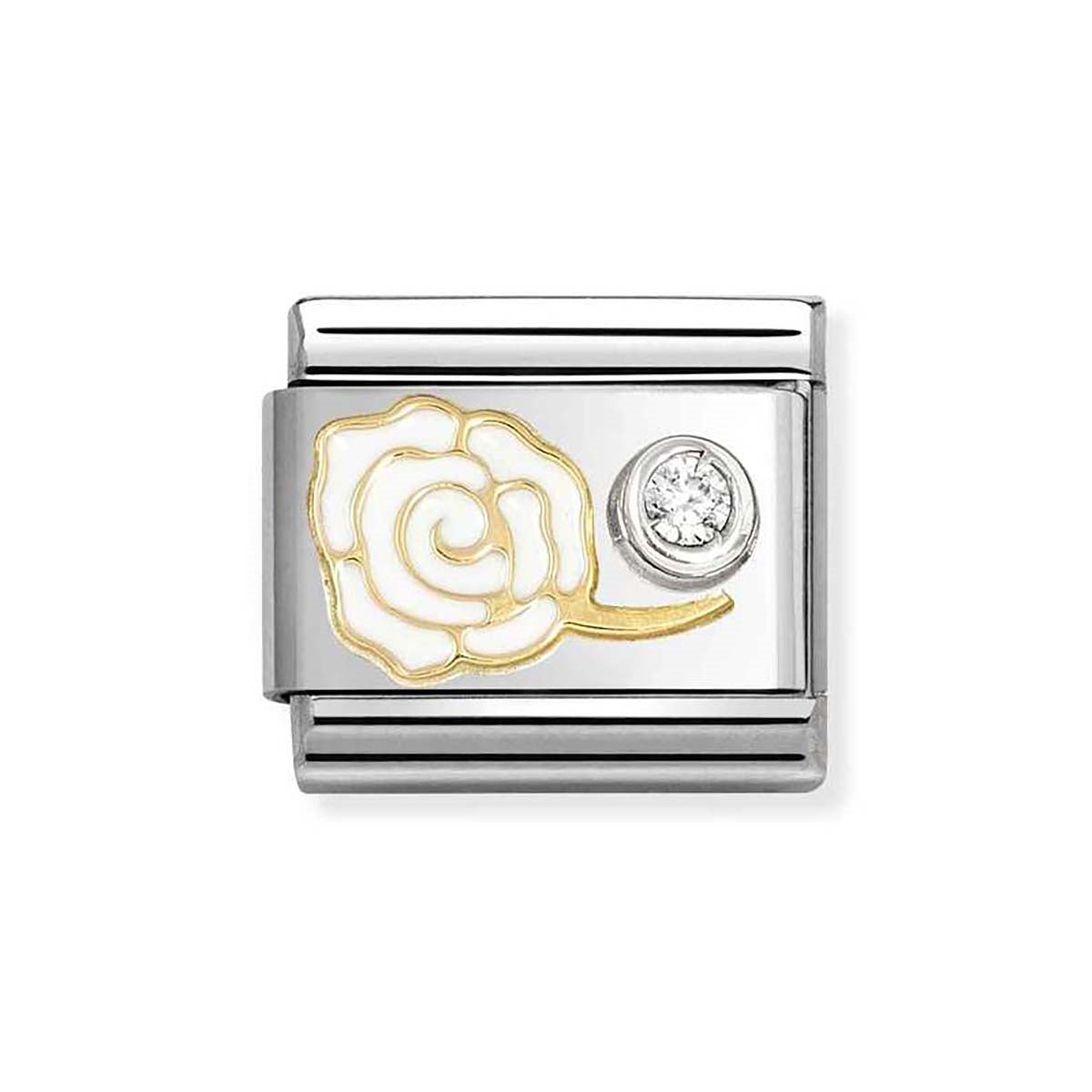 Nomination White Rose Crystal Charm