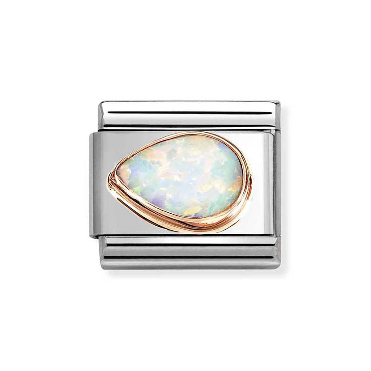 Nomination Drop Left White Opal Charm