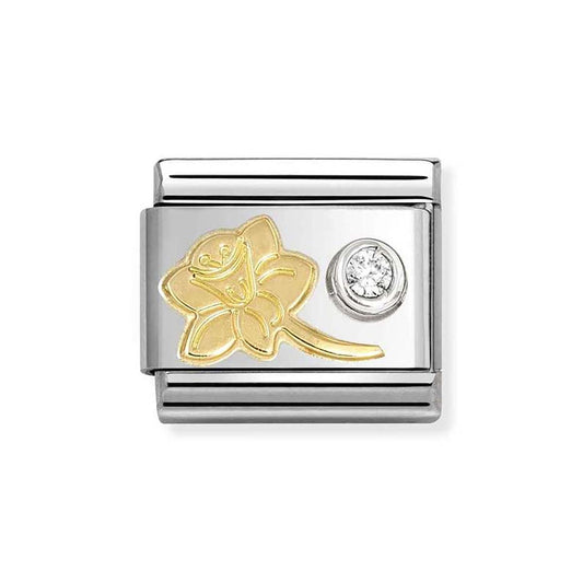 Nomination Gold Narcissus Crystal Charm