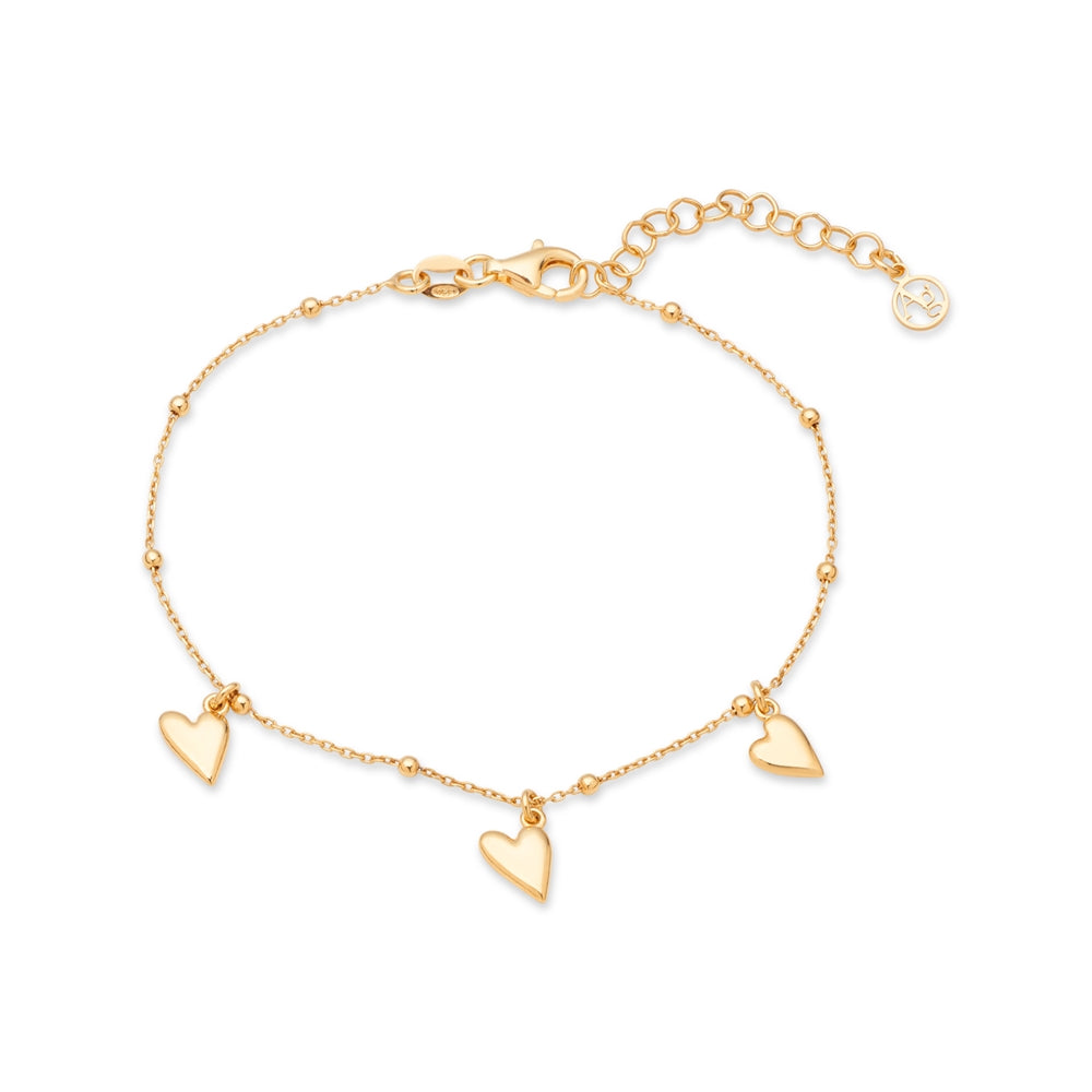 Argento Gold Heart Charm Bracelet