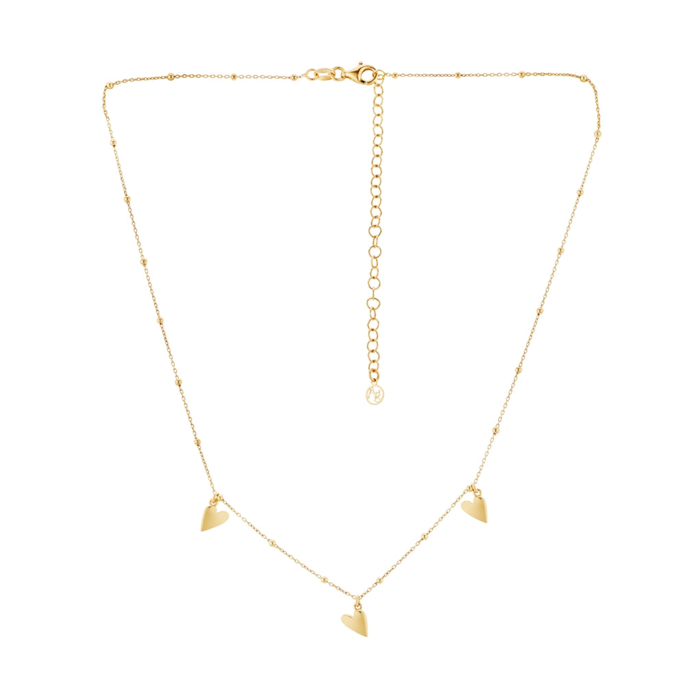 Argento Gold Heart Charm Statement Necklace