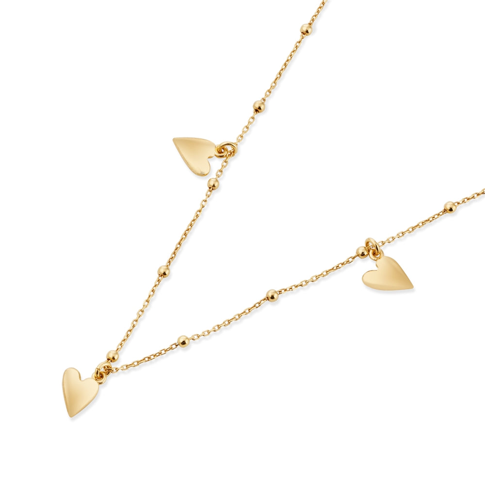 Argento Gold Heart Charm Statement Necklace