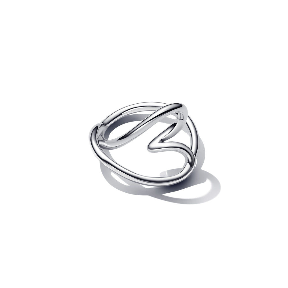 Pandora Silver Openwork Heart Ring