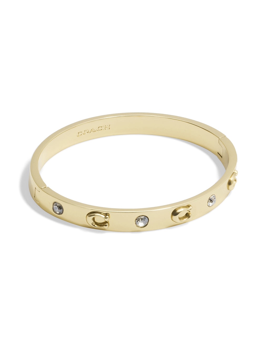 Coach Gold Boxed C Logo Hinged Bangle