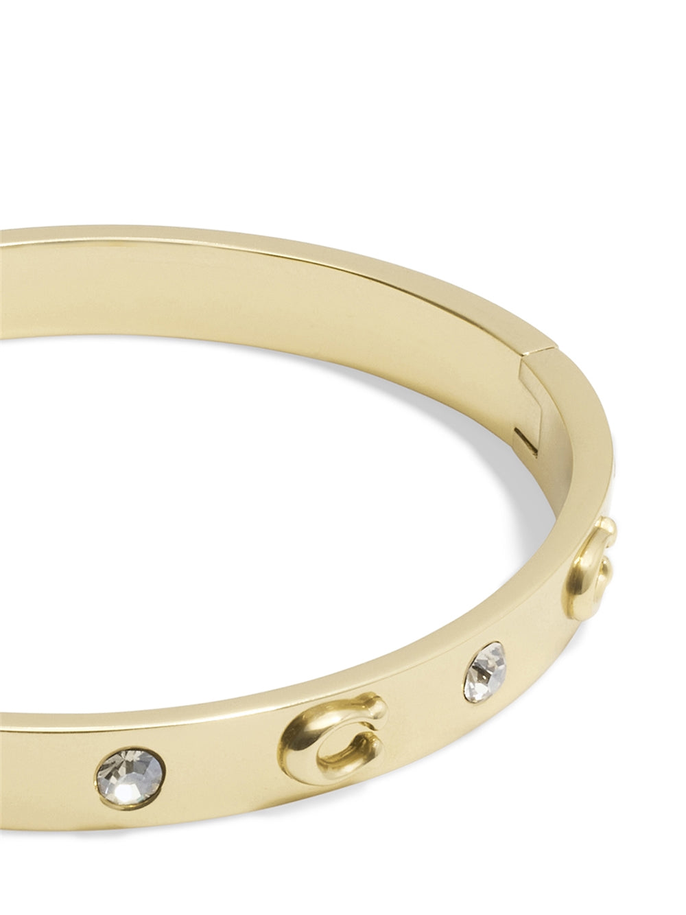 Coach Gold Boxed C Logo Hinged Bangle