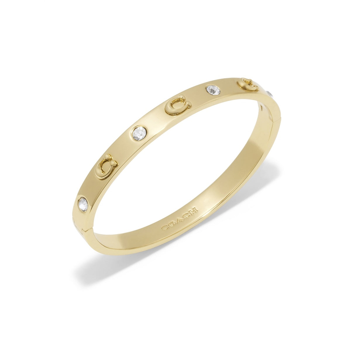 Coach Gold Boxed C Logo Hinged Bangle