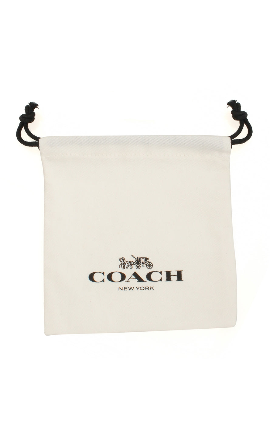 Coach Gold C in Heart Huggie Earrings