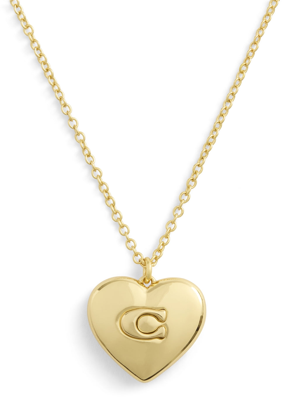 Coach Gold C In Heart Necklace