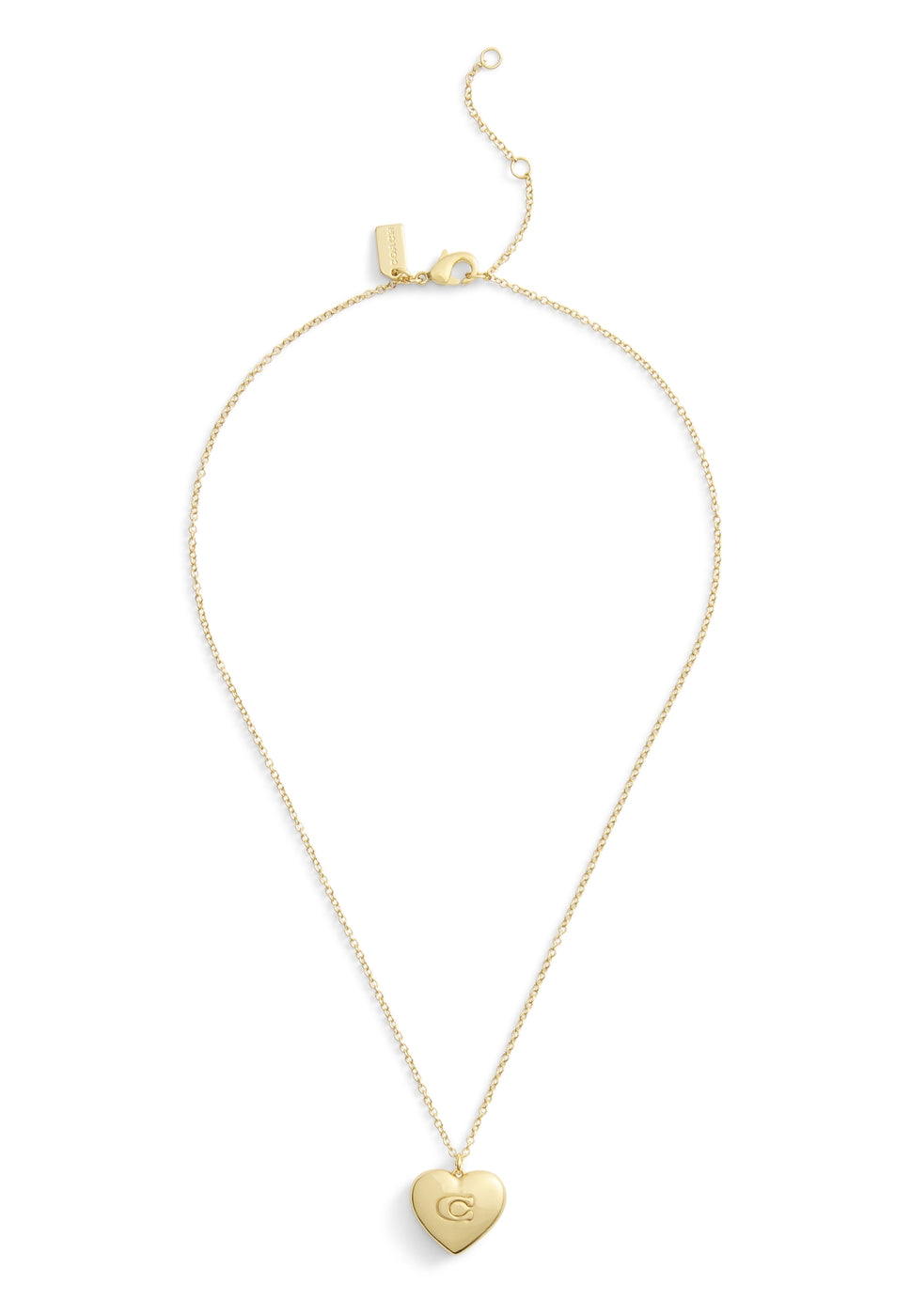 Coach Gold C In Heart Necklace