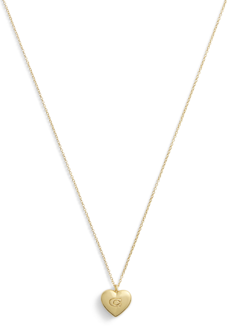 Coach Gold C In Heart Necklace