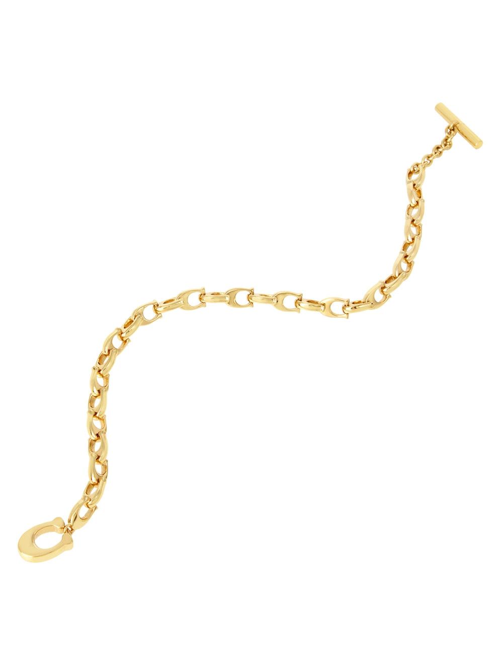 Coach Gold C Link Chain Flex Bracelet
