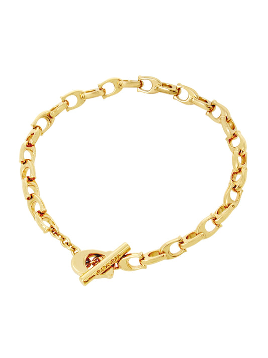 Coach Gold C Link Chain Flex Bracelet