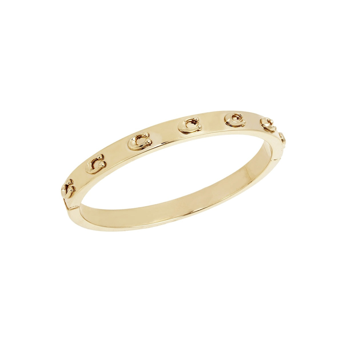 Coach Gold C Logo Hinged Bangle