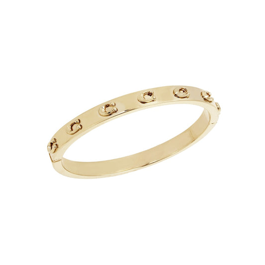 Coach Gold C Logo Hinged Bangle