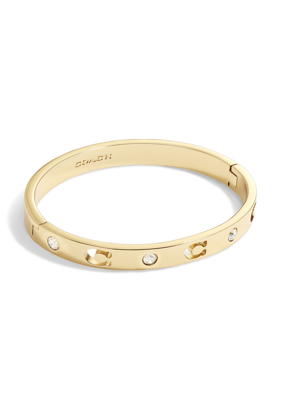 Coach Gold Cut Out C Logo Hinge Bangle