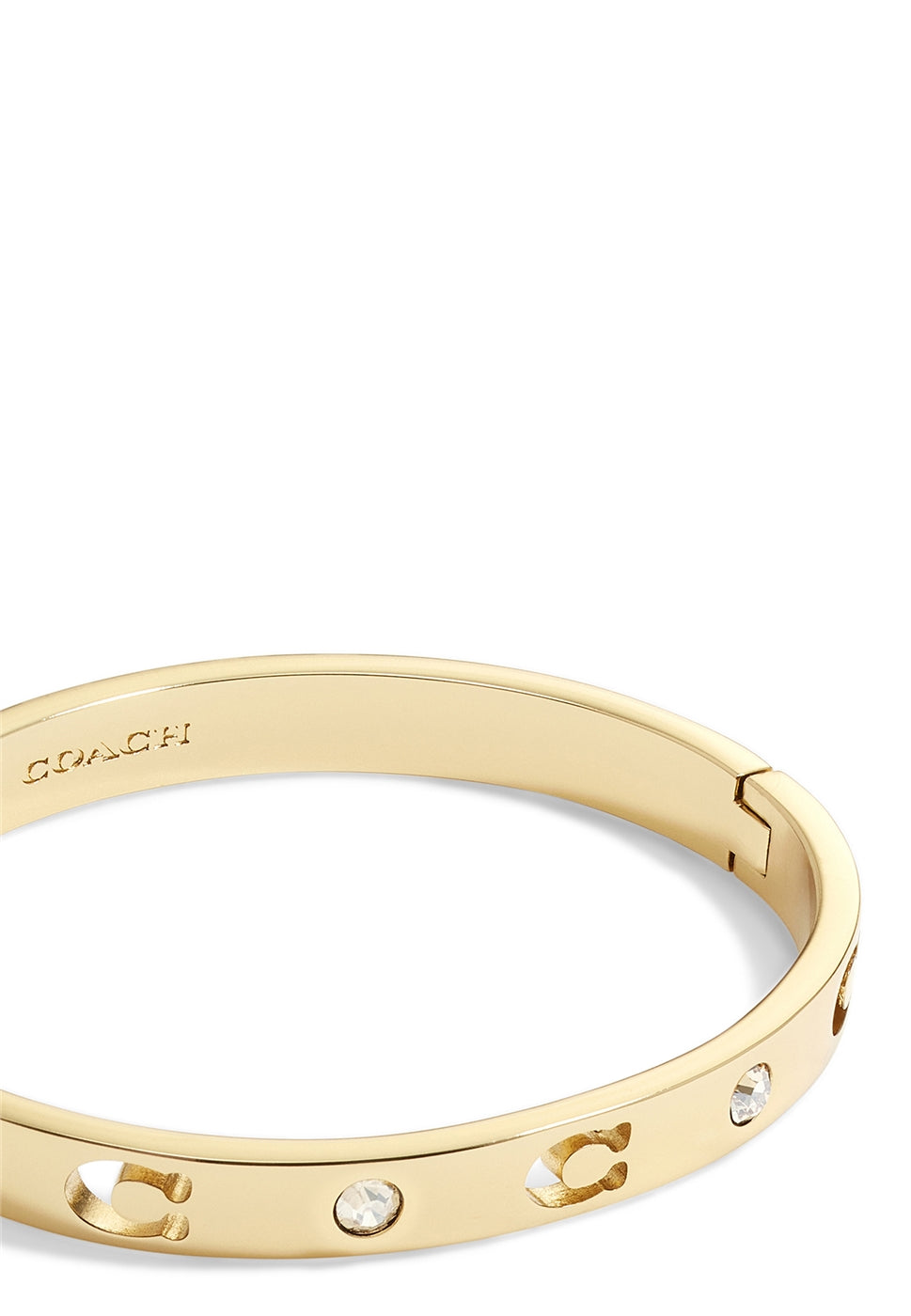 Coach Gold Cut Out C Logo Hinge Bangle