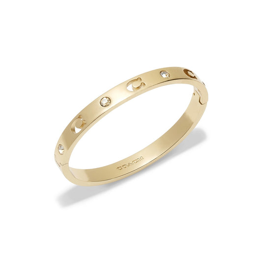 Coach Gold Cut Out C Logo Hinge Bangle