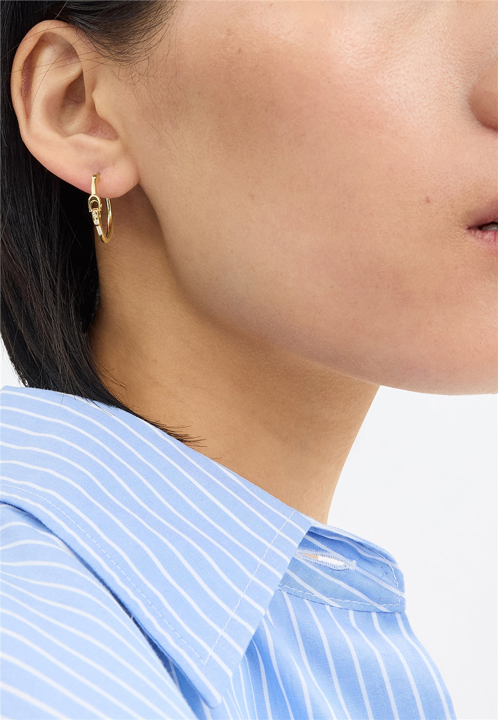 Coach Gold Interlinked C Hoop Earrings