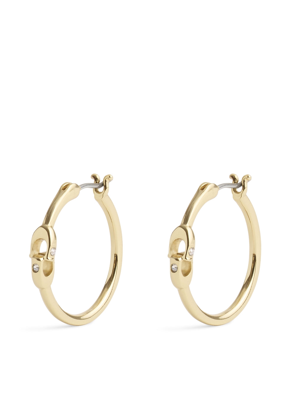 Coach Gold Interlinked C Hoop Earrings