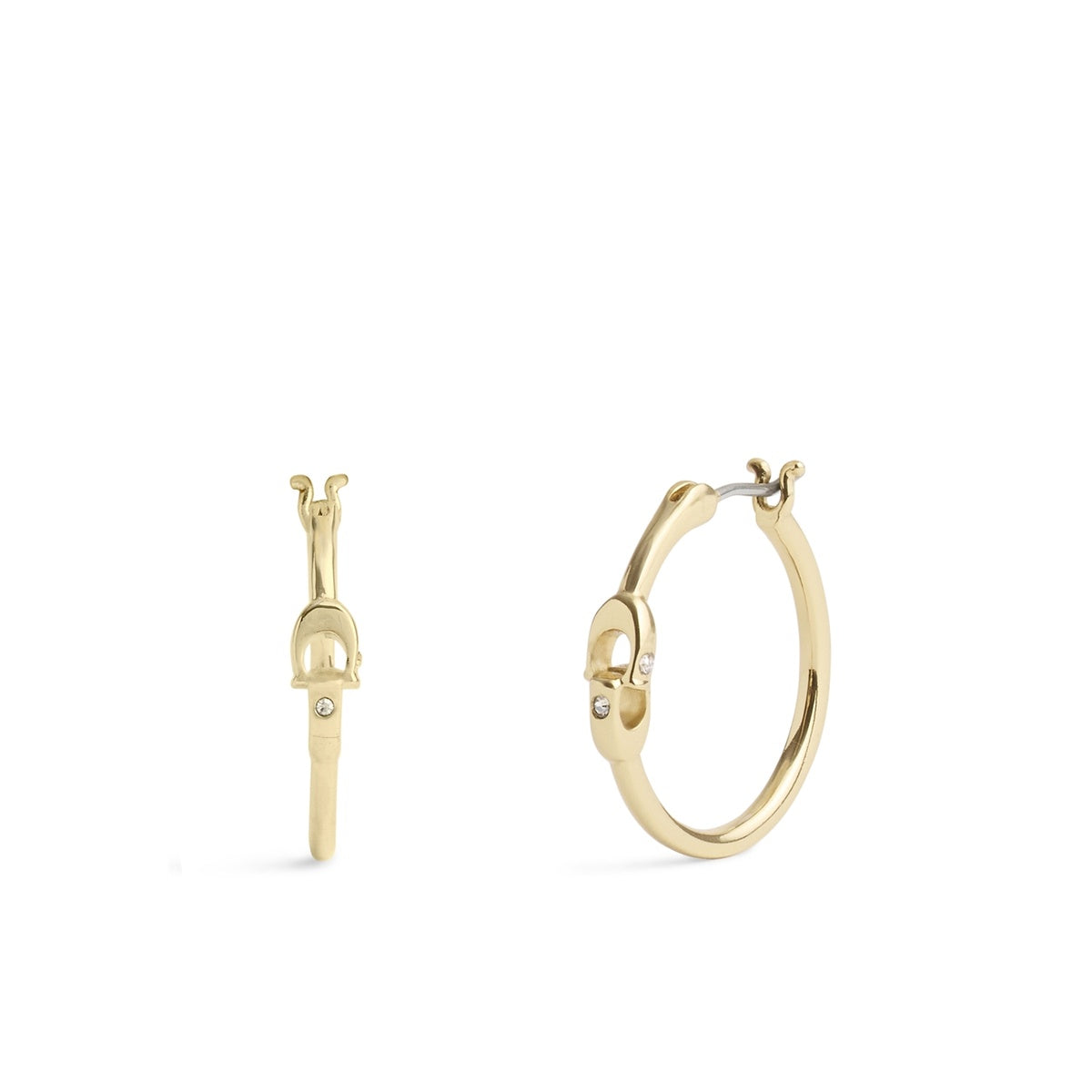 Coach Gold Interlinked C Hoop Earrings