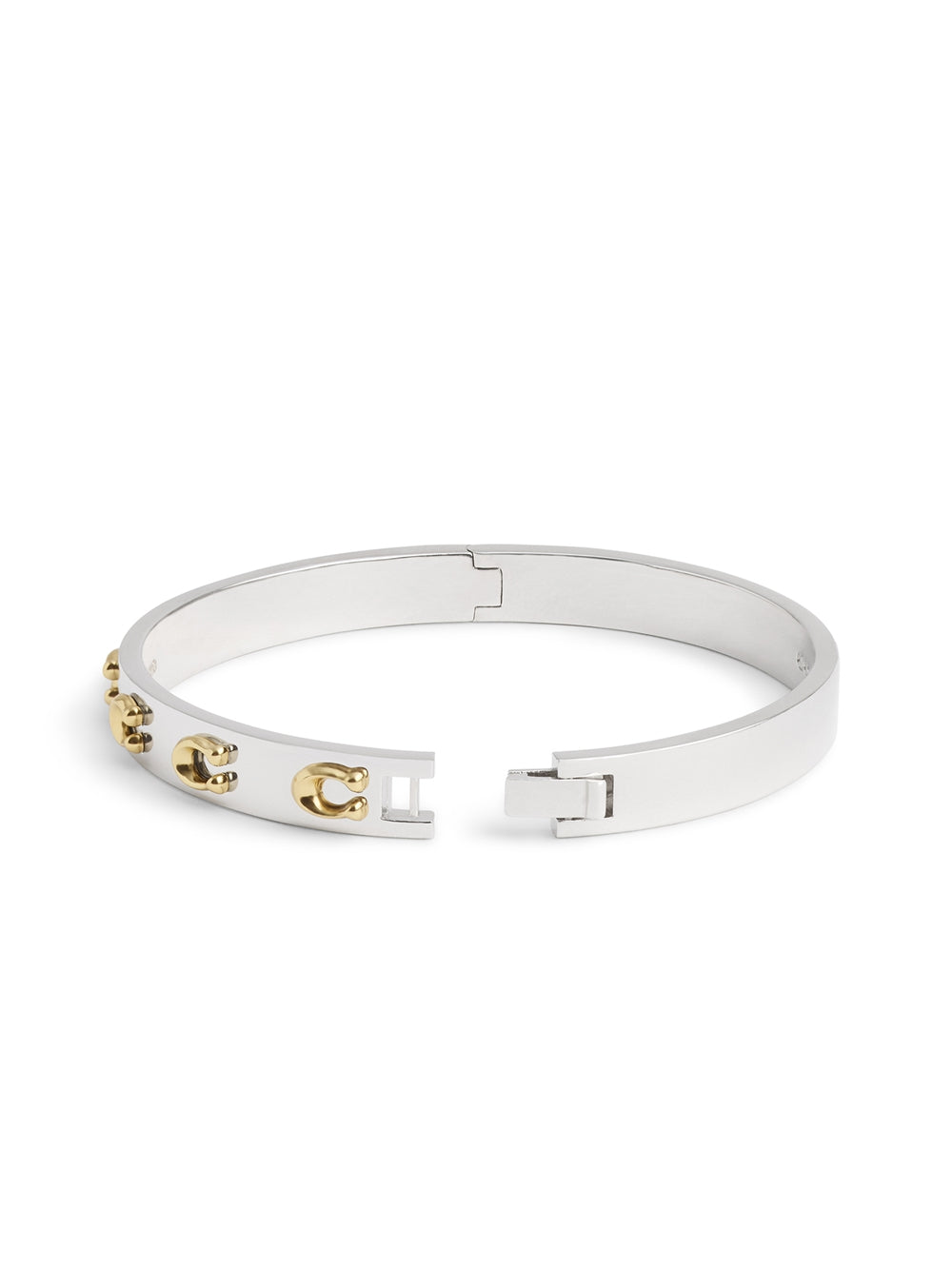 Coach Gold Mix C Logo Hinged Bangle