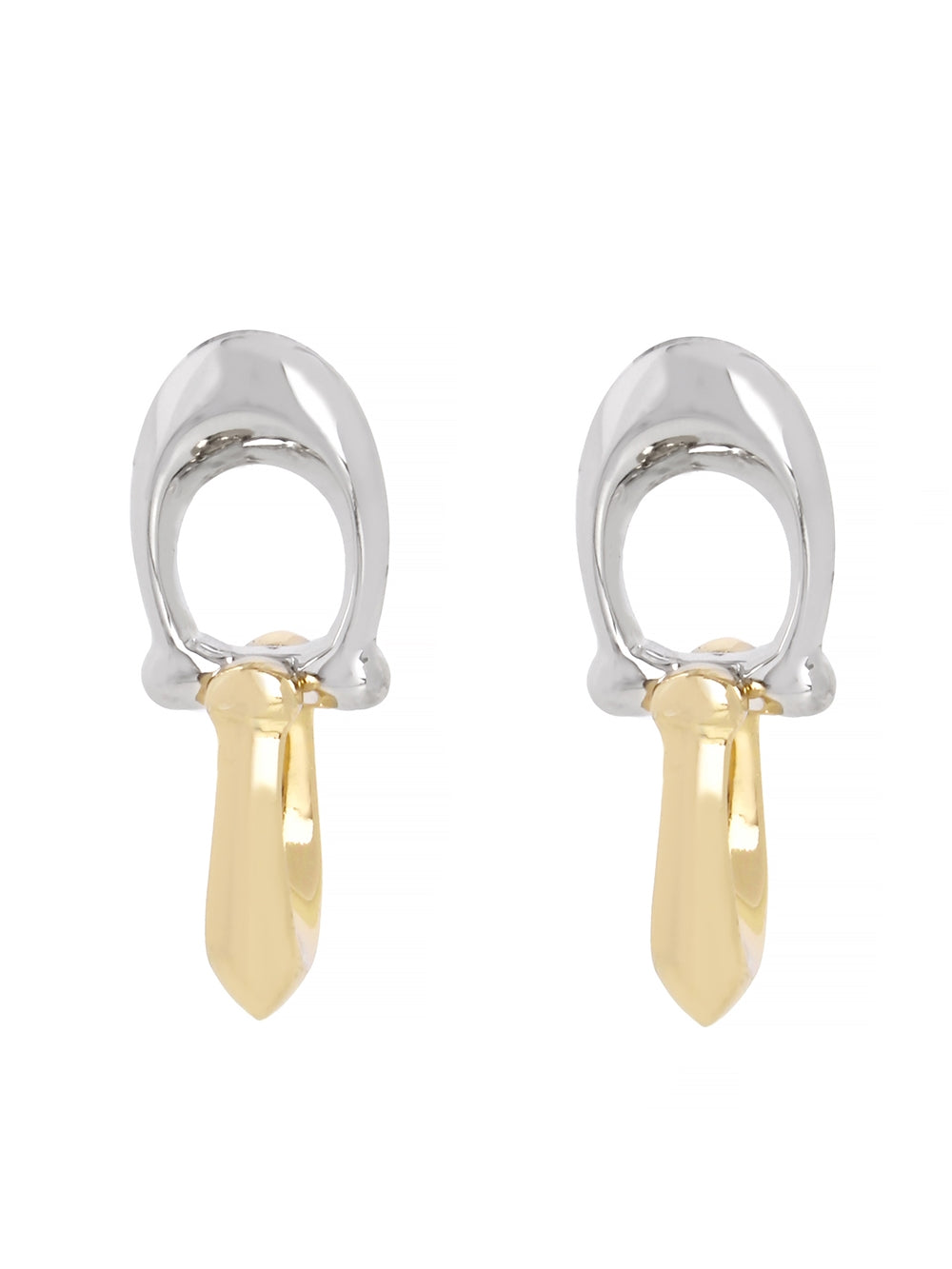 Coach Gold Mix Double C Drop Earrings