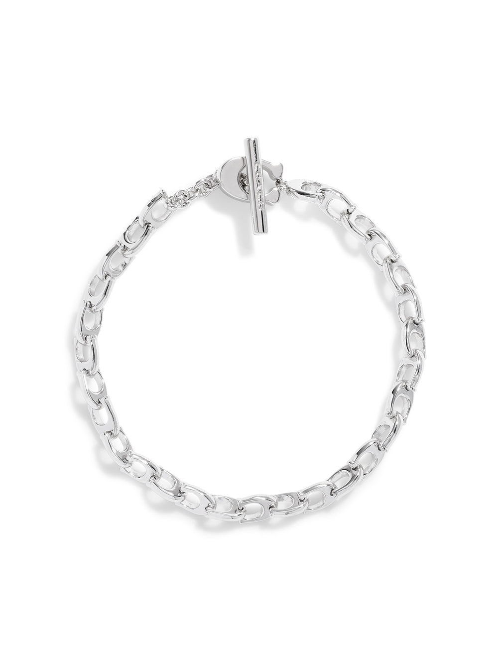 Coach Silver C Link Chain Flex Bracelet