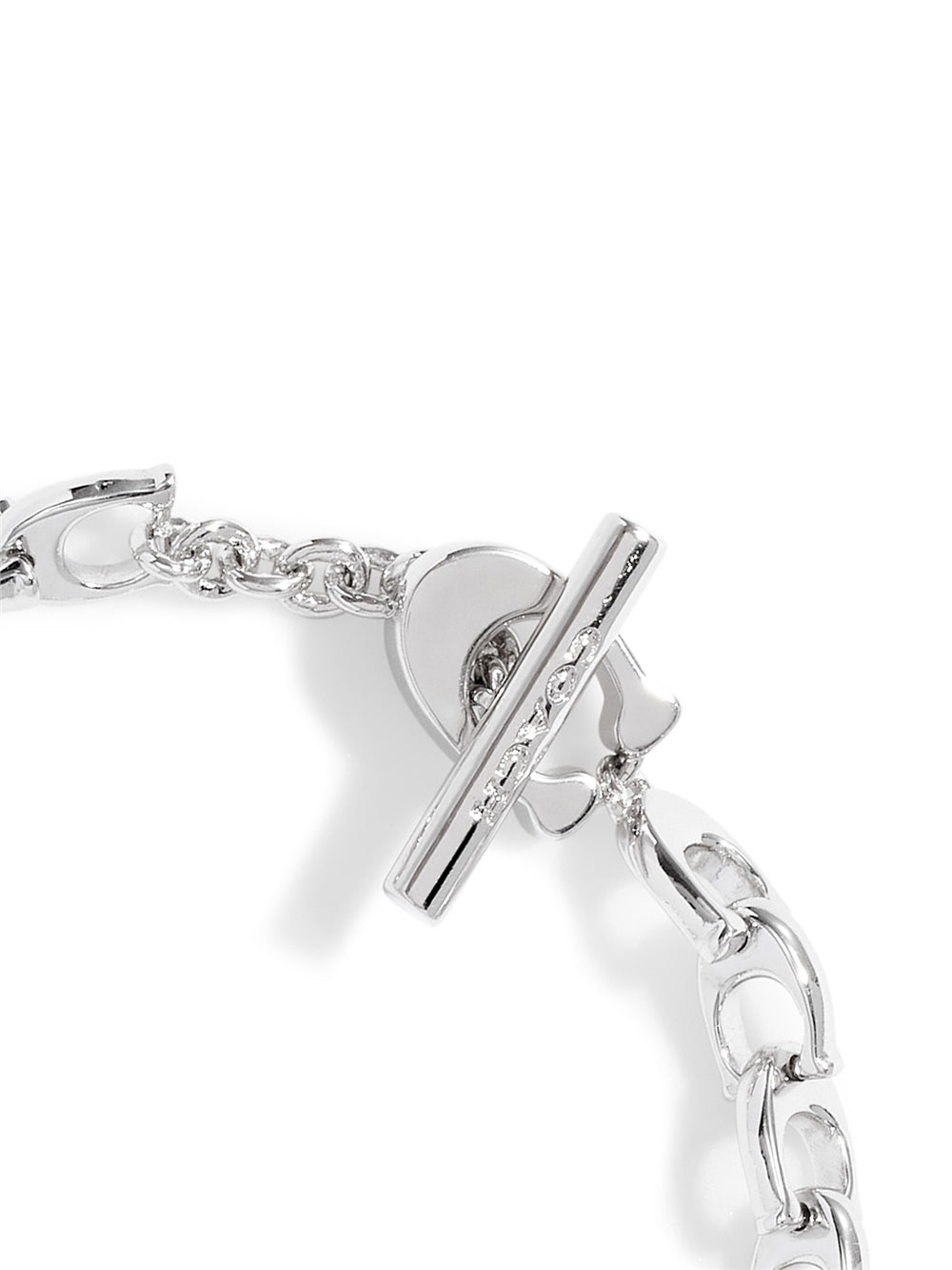 Coach Silver C Link Chain Flex Bracelet