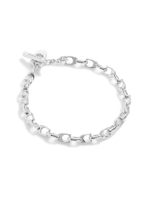 Coach Silver C Link Chain Flex Bracelet